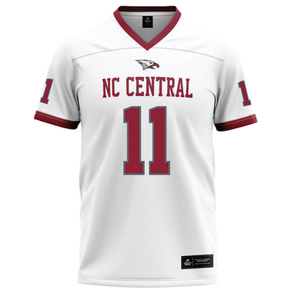 NCCU - NCAA Football : Mehki Wall - White Football Jersey-0