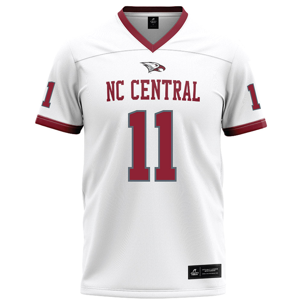 NCCU - NCAA Football : Mehki Wall - White Football Jersey-0