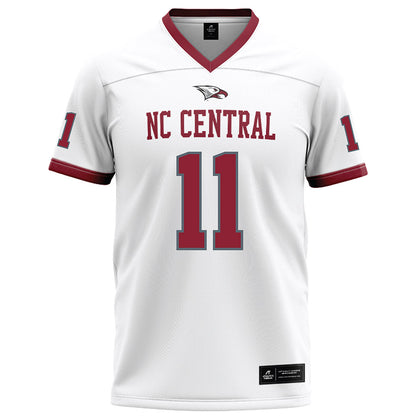 NCCU - NCAA Football : Mehki Wall - White Football Jersey-0
