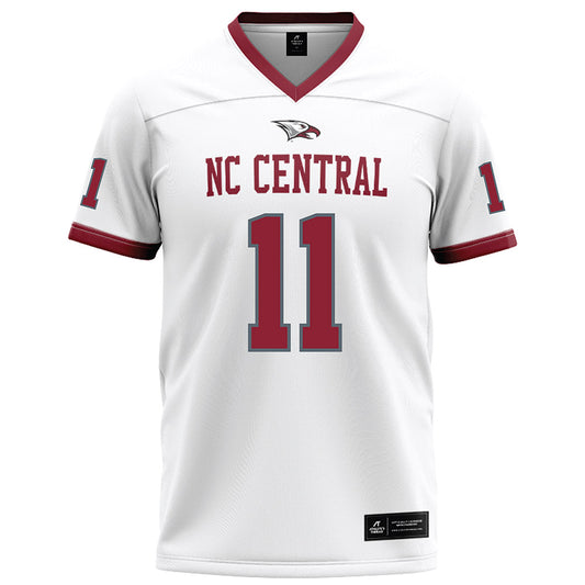 NCCU - NCAA Football : Mehki Wall - White Football Jersey-0