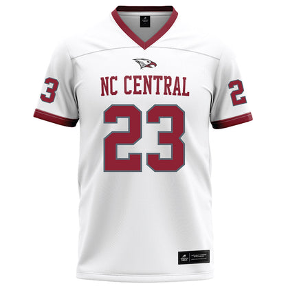 NCCU - NCAA Football : Jovon Wright - White Football Jersey-0