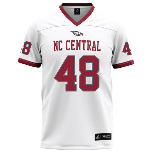 NCCU - NCAA Football : Jahzir Dukes - White Football Jersey-0