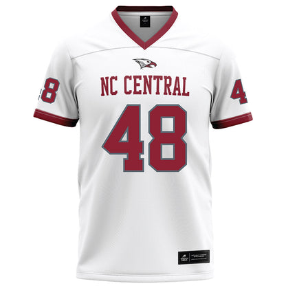 NCCU - NCAA Football : Jahzir Dukes - White Football Jersey-0