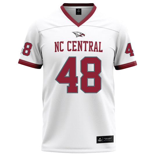NCCU - NCAA Football : Jahzir Dukes - White Football Jersey-0