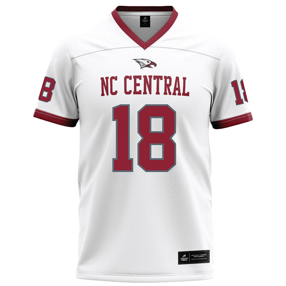 NCCU - NCAA Football : Carter Merck - White Football Jersey-0