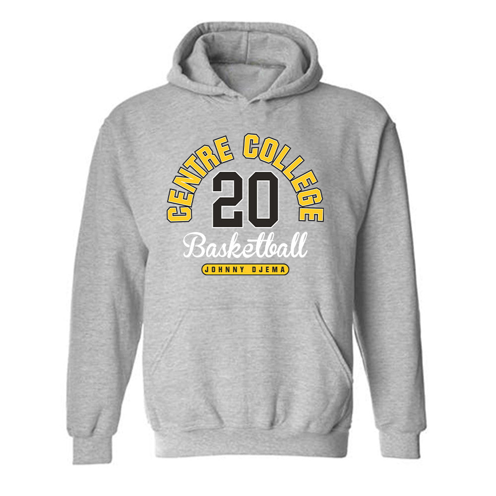 Centre College - NCAA Men's Basketball : Johnny Djema - Classic Fashion Shersey Hooded Sweatshirt-0