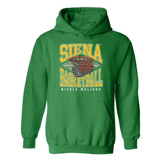 Siena - NCAA Women's Basketball : Nicole Melious - Classic Fashion Shersey Hooded Sweatshirt-0