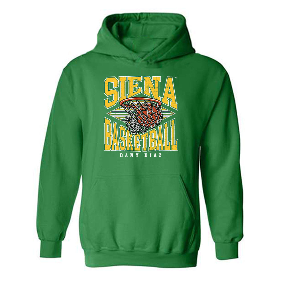 Siena - NCAA Women's Basketball : Dany Diaz - Classic Fashion Shersey Hooded Sweatshirt-0