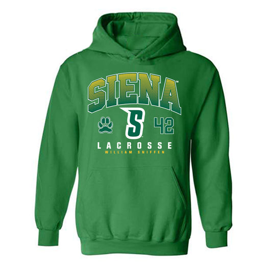 Siena - NCAA Men's Lacrosse : William Sniffen - Classic Fashion Shersey Hooded Sweatshirt-0