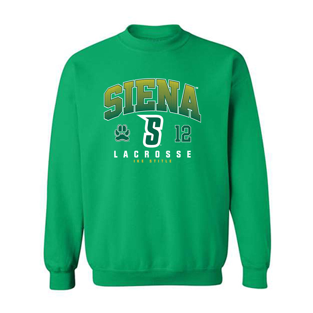 Siena - NCAA Men's Lacrosse : Ike Stitle - Classic Fashion Shersey Crewneck Sweatshirt-0