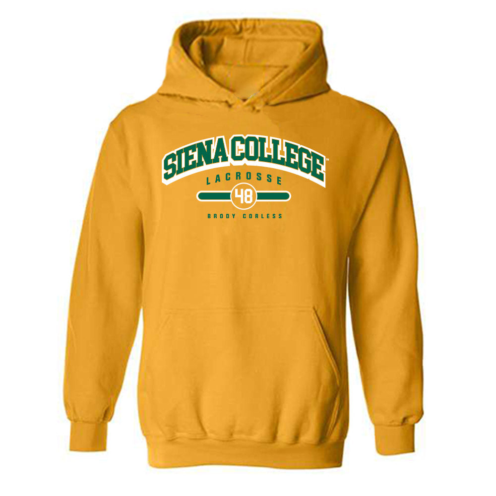 Siena - NCAA Men's Lacrosse : Brody Corless - Classic Fashion Shersey Hooded Sweatshirt-0