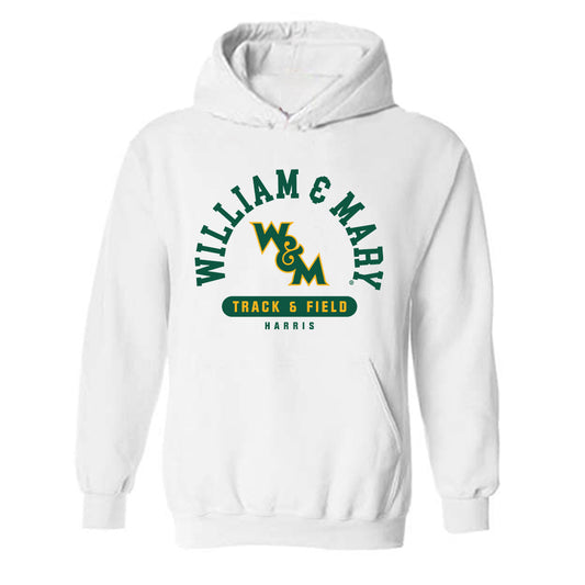 William & Mary - NCAA Men's Track & Field : Uriah Harris - Classic Fashion Shersey Hooded Sweatshirt-0