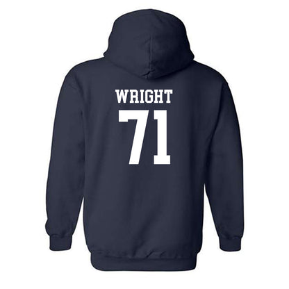 SMU - NCAA Football : Max Wright - Classic Shersey Hooded Sweatshirt-1