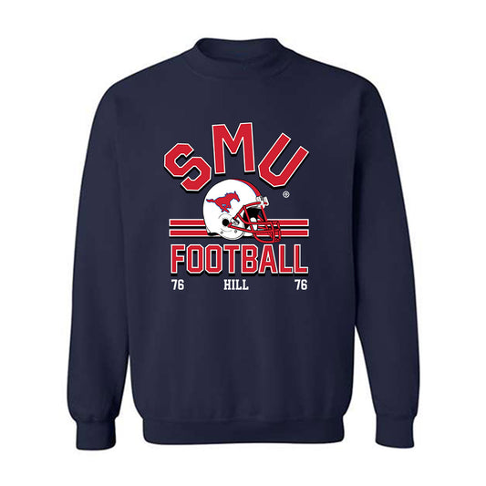 SMU - NCAA Football : Drew Hill - Classic Fashion Shersey Crewneck Sweatshirt-0