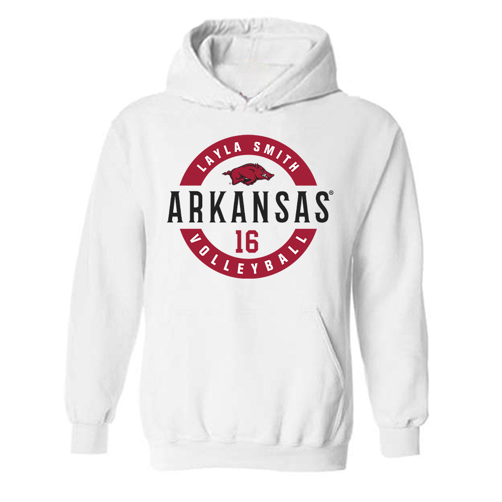 Arkansas - NCAA Women's Volleyball : Layla Smith - Classic Fashion Shersey Hooded Sweatshirt-0