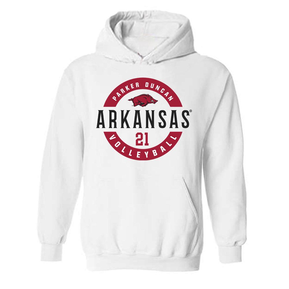 Arkansas - NCAA Women's Volleyball : Parker Duncan - Classic Fashion Shersey Hooded Sweatshirt-0