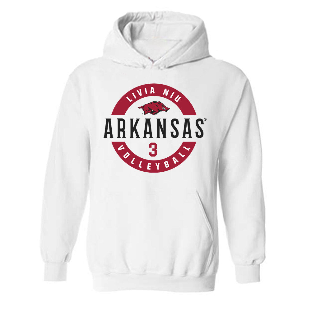 Arkansas - NCAA Women's Volleyball : Livia Niu - Classic Fashion Shersey Hooded Sweatshirt-0