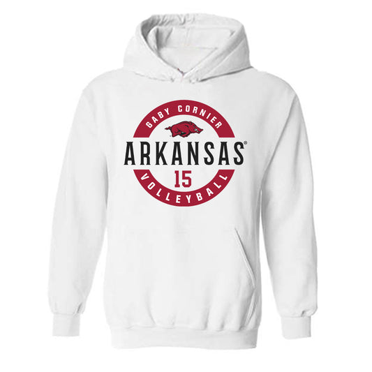 Arkansas - NCAA Women's Volleyball : Gaby Cornier - Classic Fashion Shersey Hooded Sweatshirt-0