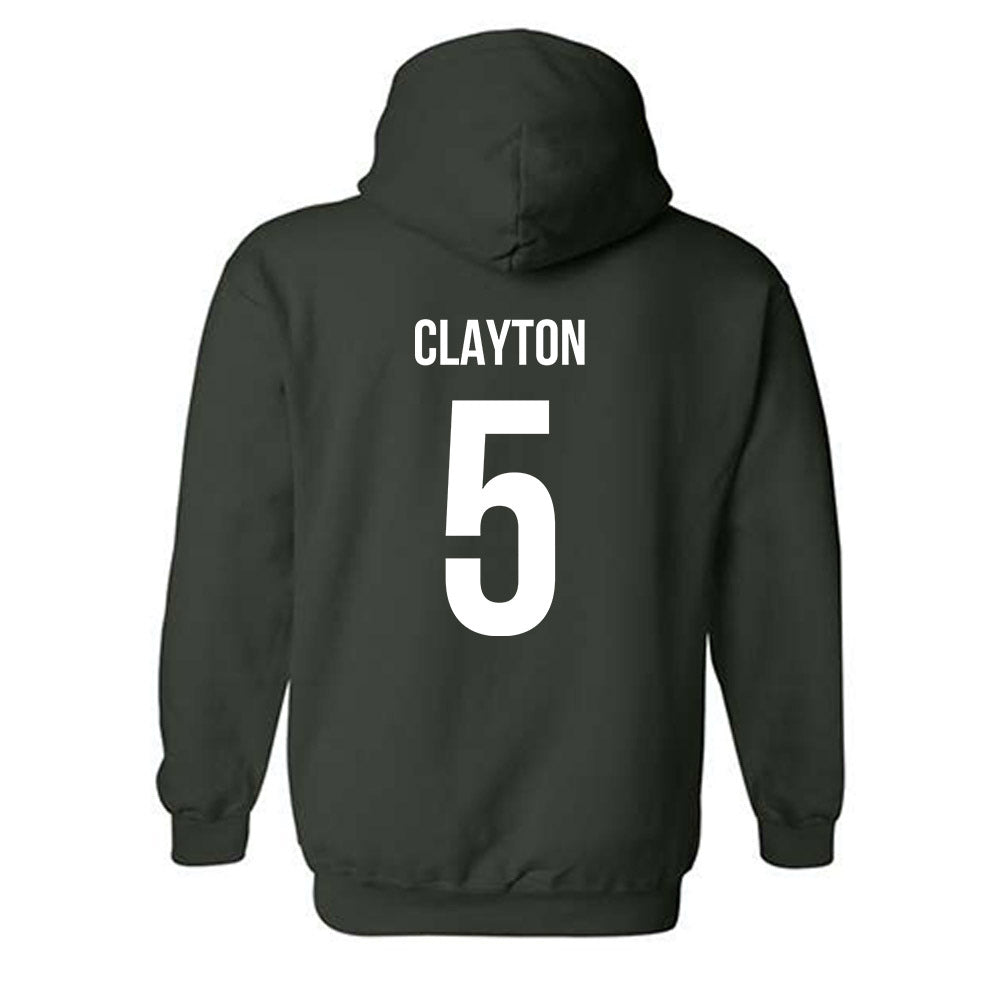 Michigan State - NCAA Women's Volleyball : Ky Clayton - Replica Shersey Hooded Sweatshirt