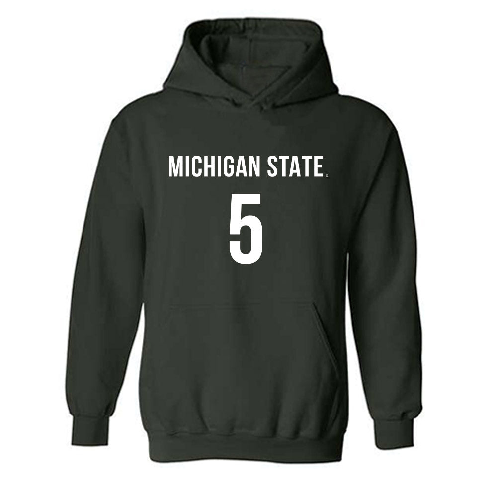 Michigan State - NCAA Women's Volleyball : Ky Clayton - Replica Shersey Hooded Sweatshirt