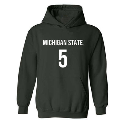 Michigan State - NCAA Women's Volleyball : Ky Clayton - Replica Shersey Hooded Sweatshirt