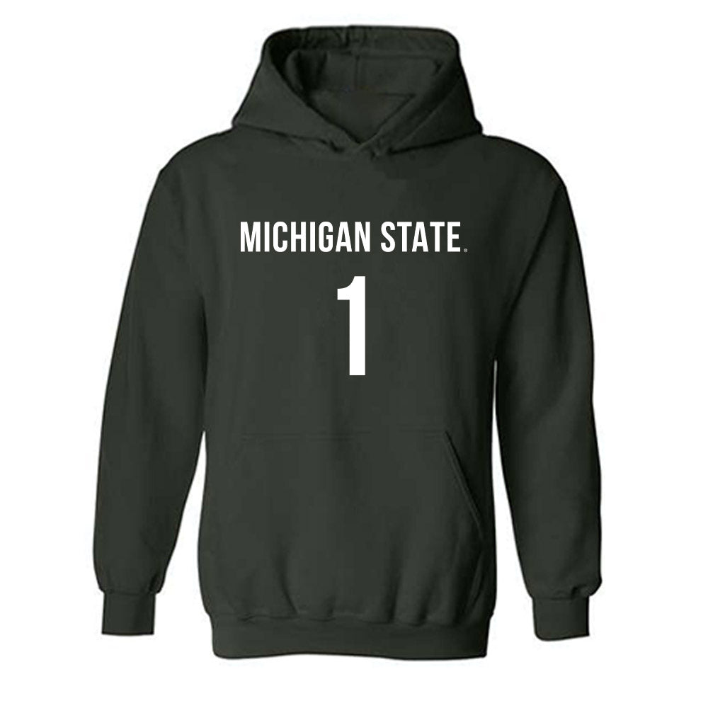Michigan State - NCAA Women's Volleyball : Lia Schneider - Replica Shersey Hooded Sweatshirt-0