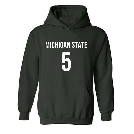 Michigan State - NCAA Women's Volleyball : Makya Clayton - Replica Shersey Hooded Sweatshirt-0