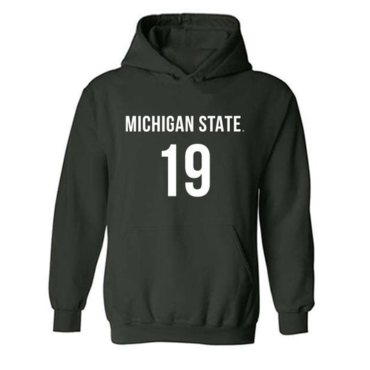 Michigan State - NCAA Women's Volleyball : Hayley Ogden - Replica Shersey Hooded Sweatshirt-0