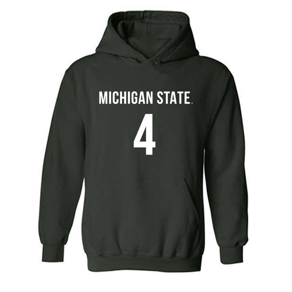 Michigan State - NCAA Women's Volleyball : Madi Andrews - Replica Shersey Hooded Sweatshirt-0