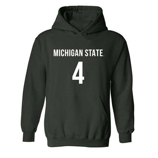 Michigan State - NCAA Women's Volleyball : Madi Andrews - Replica Shersey Hooded Sweatshirt-0