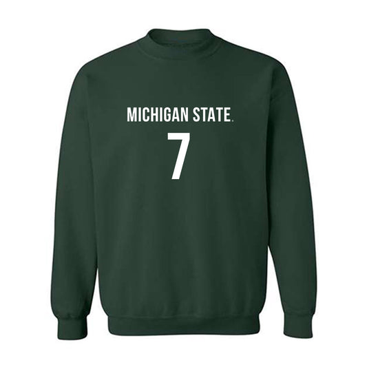 Michigan State - NCAA Women's Volleyball : Malayah Long - Replica Shersey Crewneck Sweatshirt-0