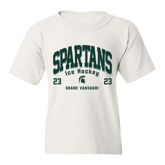 Michigan State - NCAA Men's Ice Hockey : Shane Vansaghi - Classic Fashion Shersey Youth T-Shirt-0