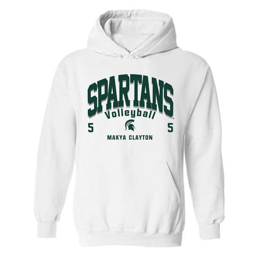 Michigan State - NCAA Women's Volleyball : Makya Clayton - Classic Fashion Shersey Hooded Sweatshirt-0