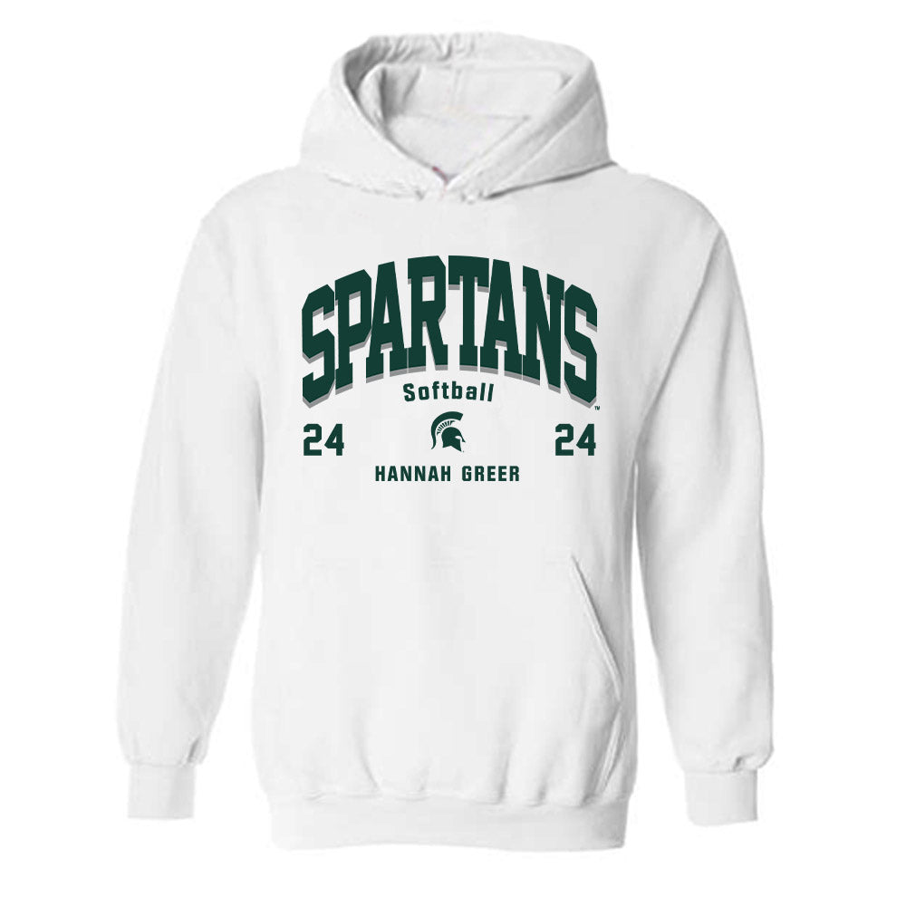 Michigan State - NCAA Softball : Hannah Greer - Classic Fashion Shersey Hooded Sweatshirt
