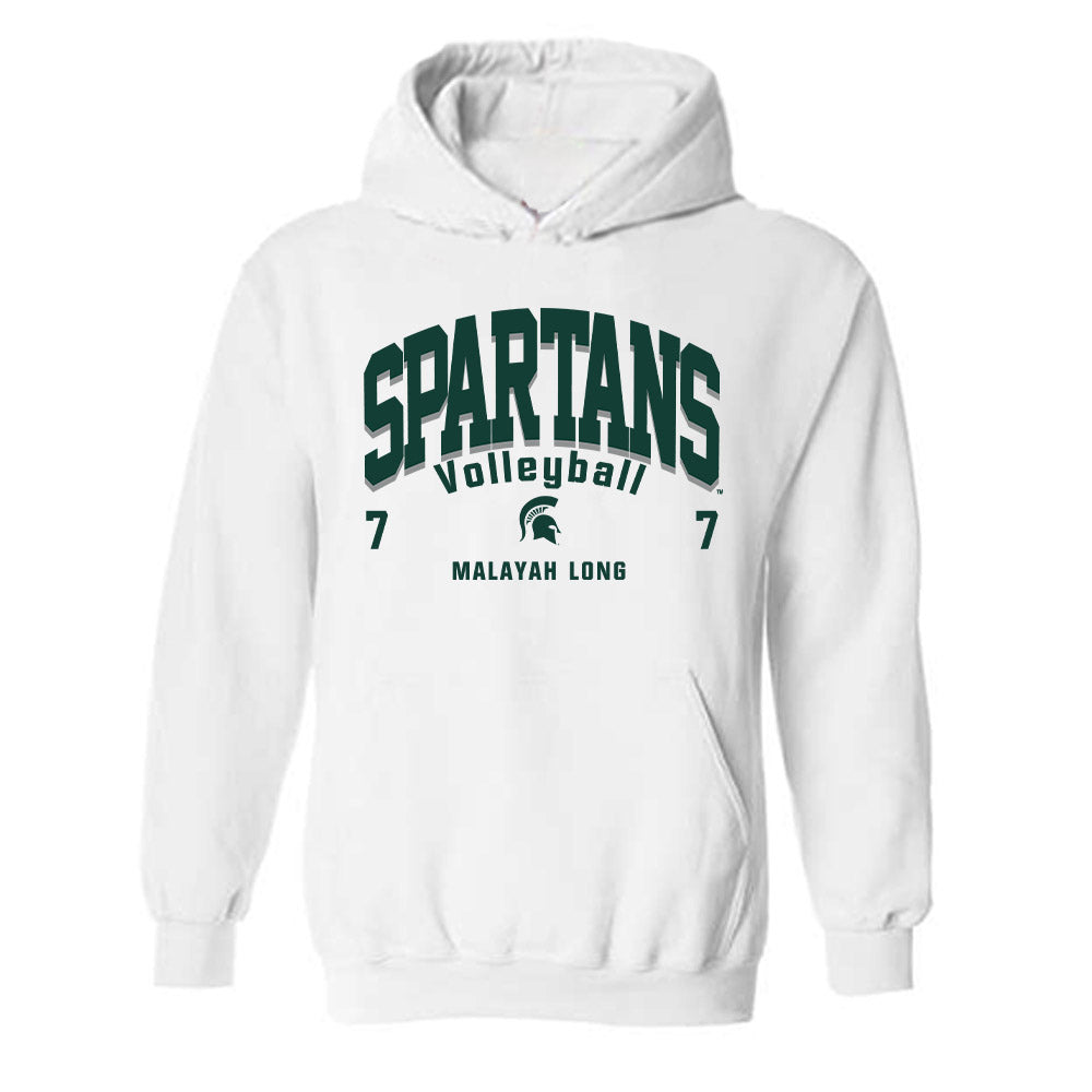 Michigan State - NCAA Women's Volleyball : Malayah Long - Classic Fashion Shersey Hooded Sweatshirt-0