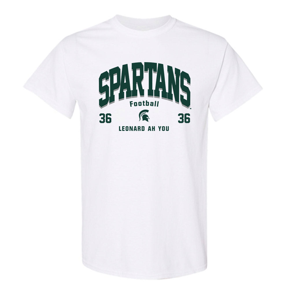 Michigan State - NCAA Football : Leonard Ah You - Classic Fashion Shersey T-Shirt-0
