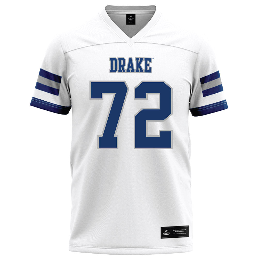 Drake - NCAA Football : William Kowalewski - White Football Jersey-0