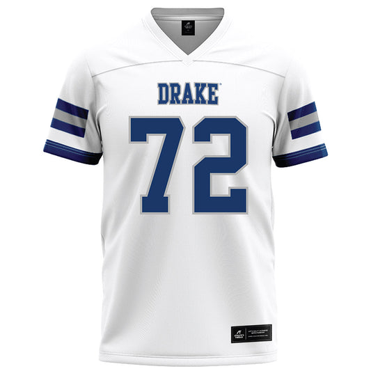 Drake - NCAA Football : William Kowalewski - White Football Jersey-0