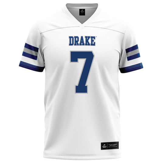 Drake - NCAA Football : JR Flood - White Football Jersey-0