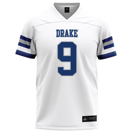 Drake - NCAA Football : Ian Corwin - White Football Jersey-0