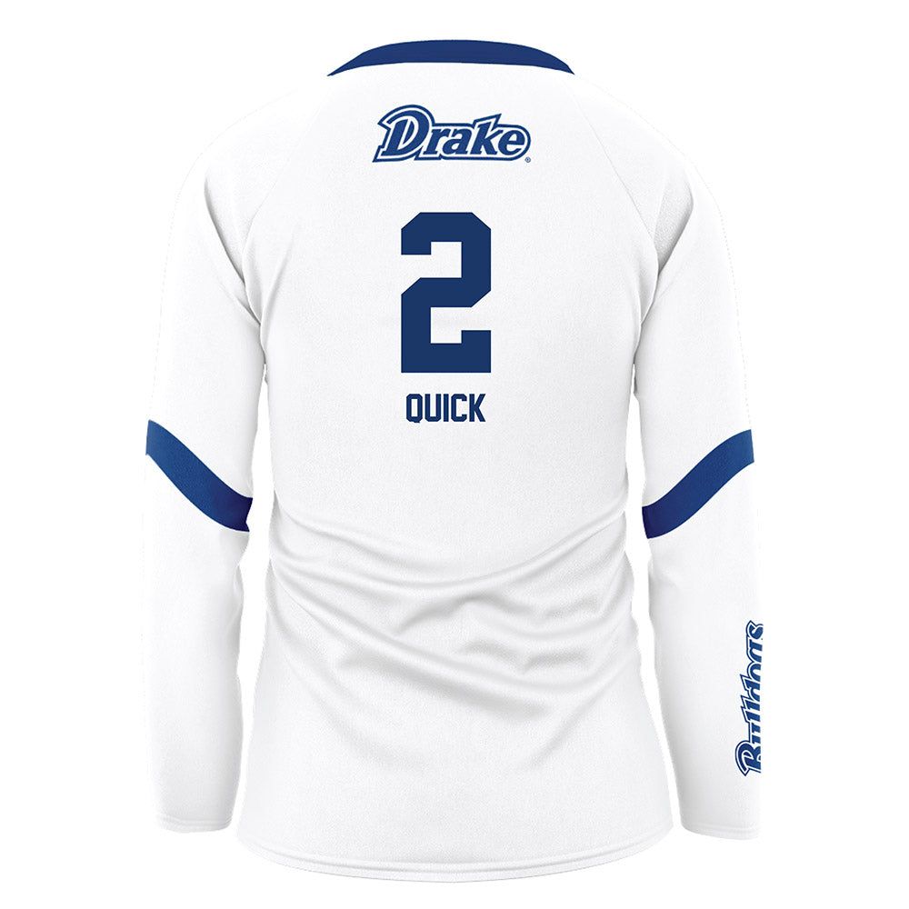 Drake - NCAA Women's Volleyball : Katie Quick - White Volleyball Jersey-1