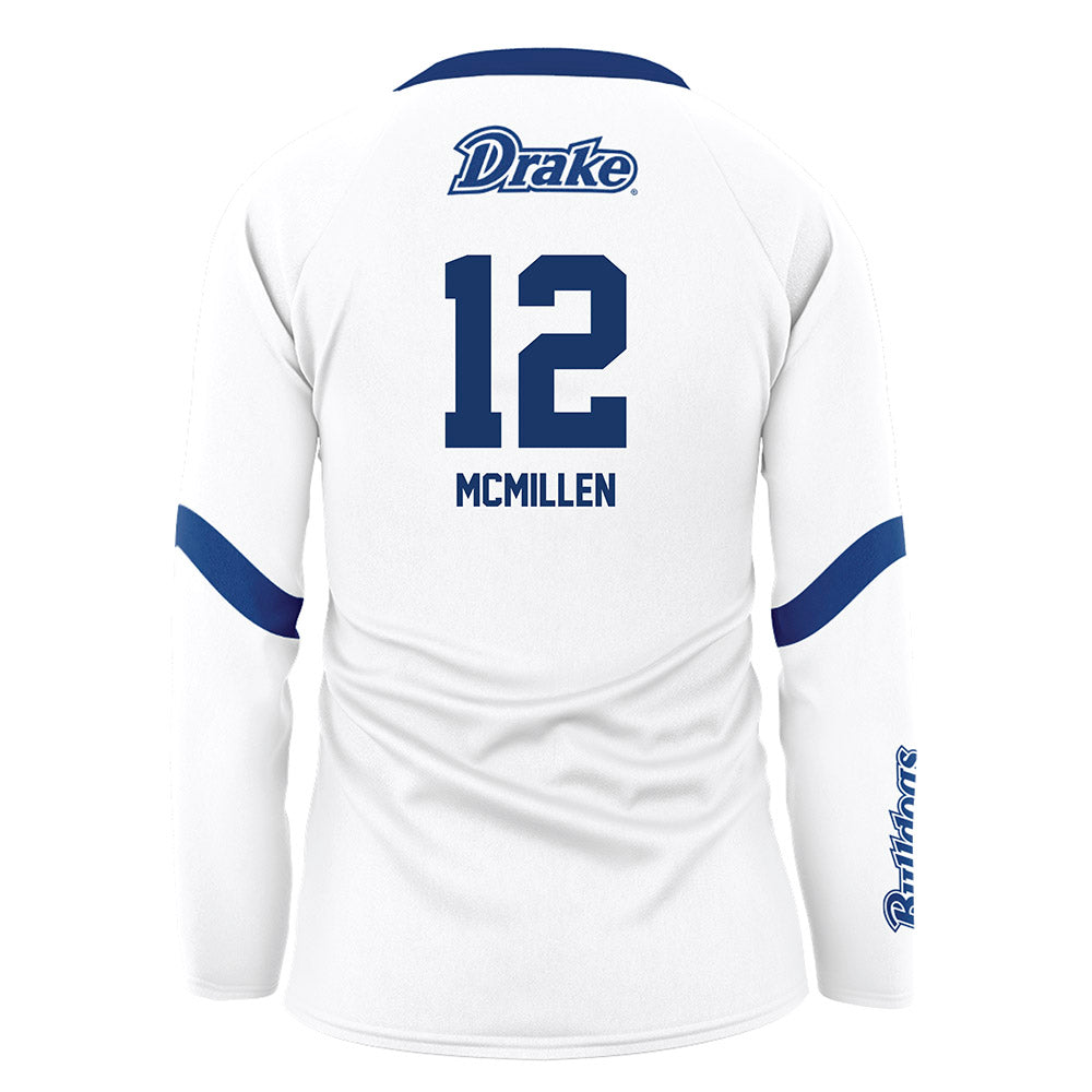 Drake - NCAA Women's Volleyball : Shay McMillen - White Volleyball Jersey-1