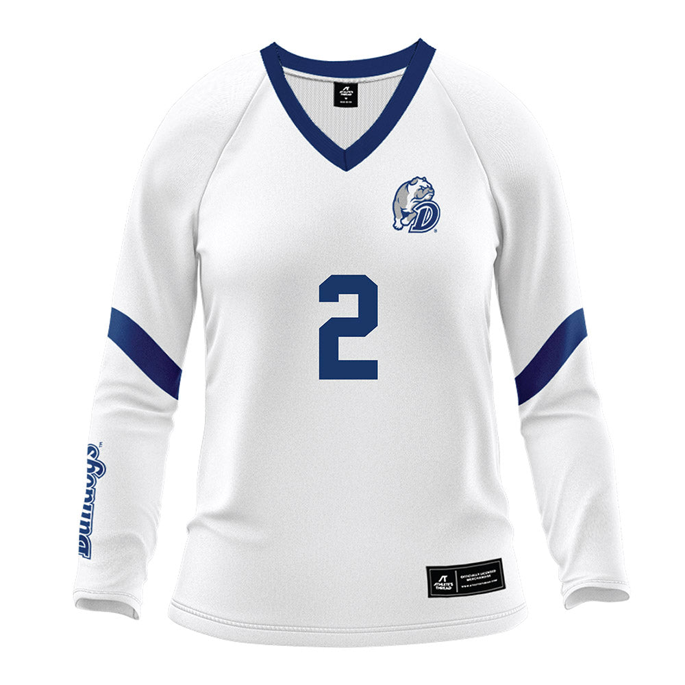 Drake - NCAA Women's Volleyball : Katie Quick - White Volleyball Jersey-0