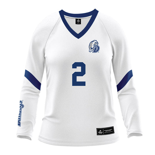 Drake - NCAA Women's Volleyball : Katie Quick - White Volleyball Jersey-0