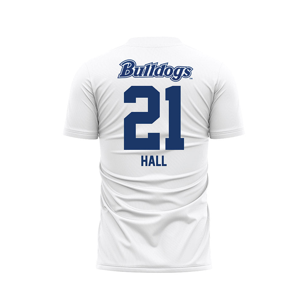 Drake - NCAA Women's Soccer : Ava Hall - White Soccer Jersey-1