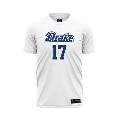 Drake - NCAA Women's Soccer : Ivy Sobel - White Soccer Jersey-0