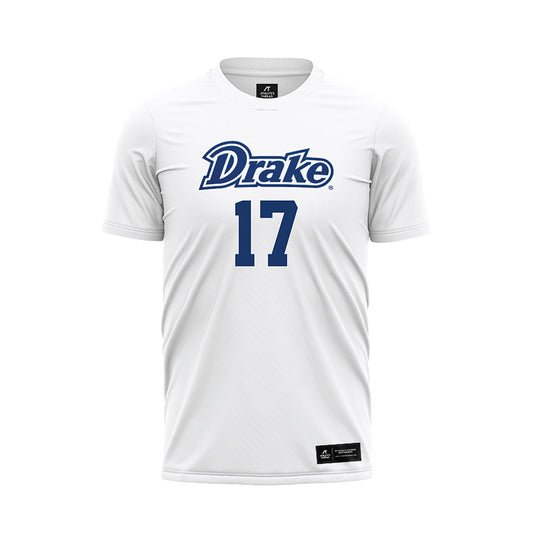 Drake - NCAA Women's Soccer : Ivy Sobel - White Soccer Jersey-0