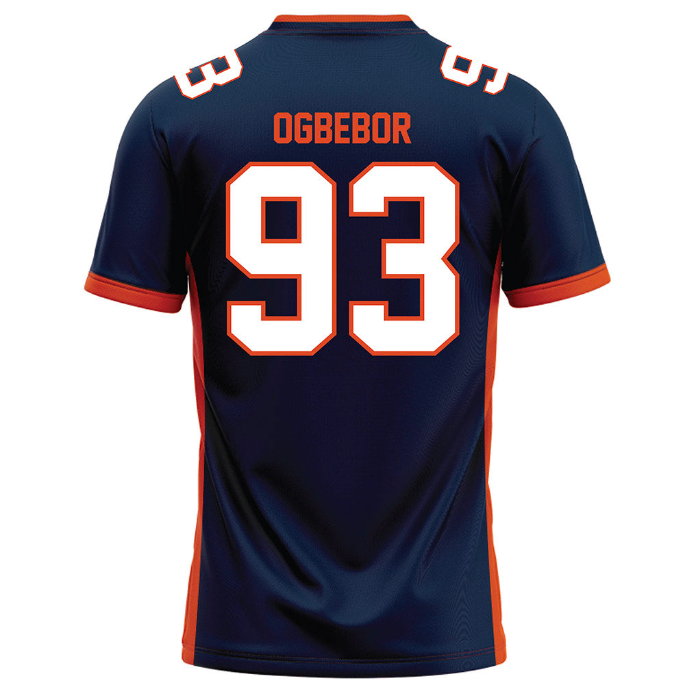 Syracuse - NCAA Football : Nissi Ogbebor - Blue Football Jersey-1