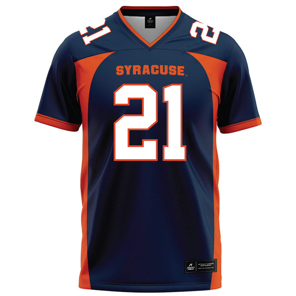 Syracuse - NCAA Football : Fran Brown Jr. - Blue Football Jersey-0