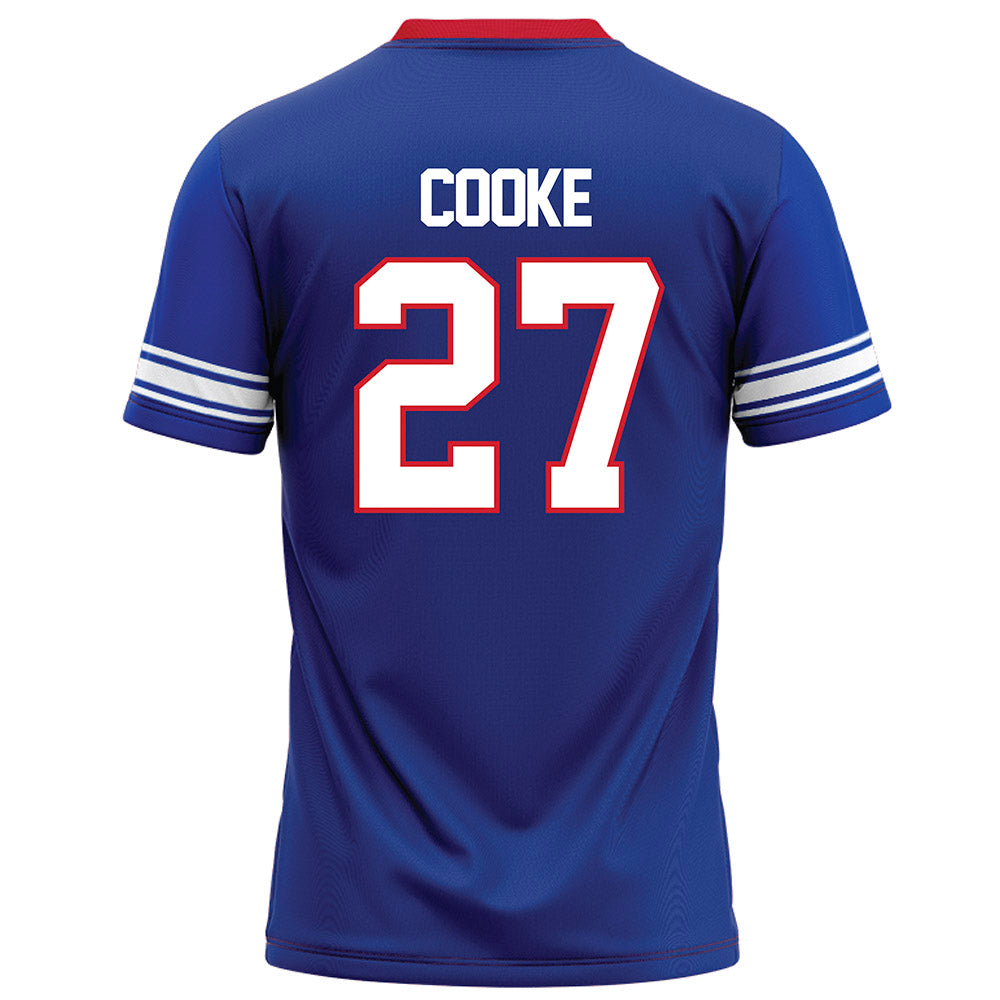 SMU - NCAA Football : Siler Cooke - Blue Football Jersey-1